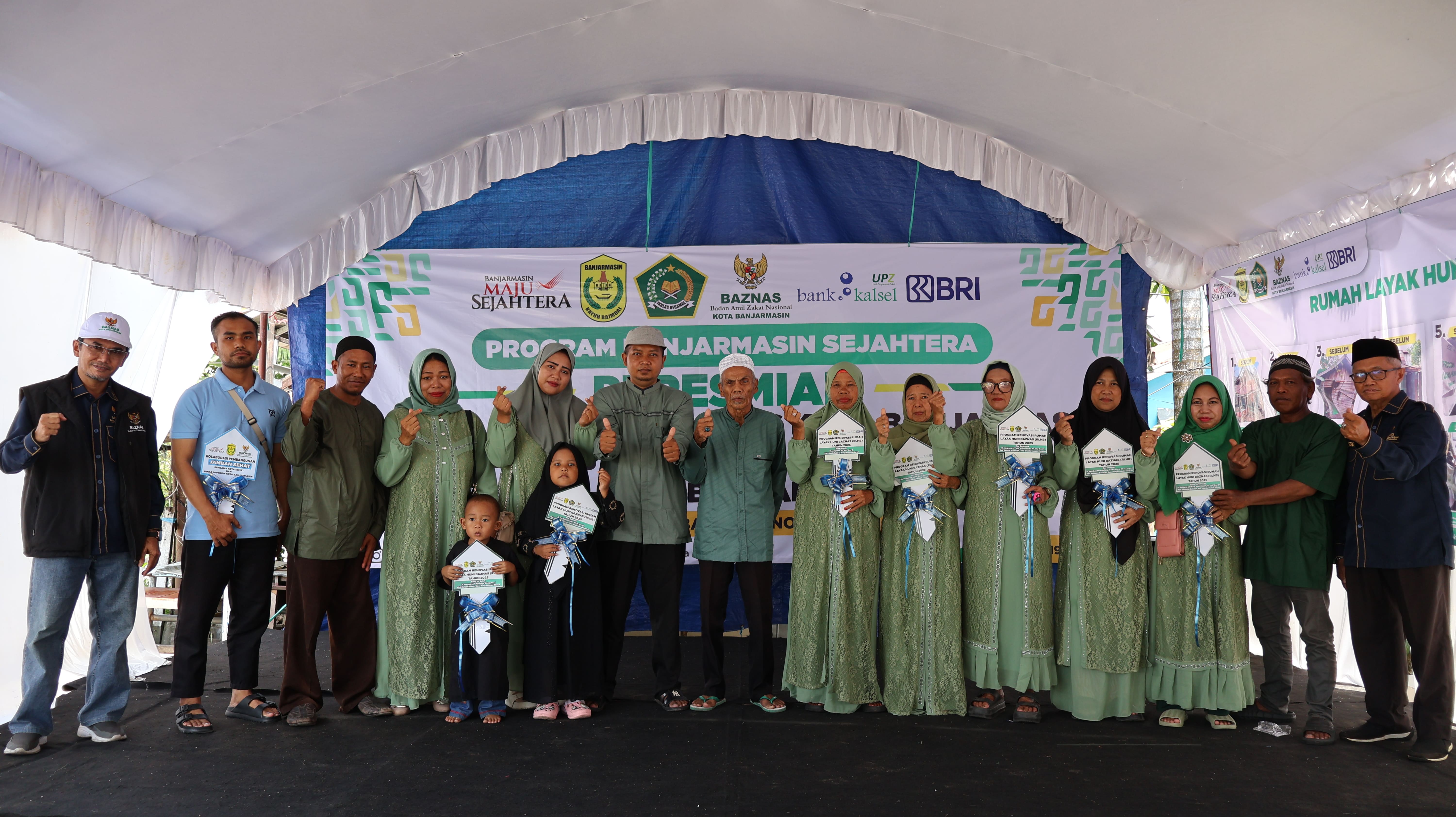 BAZNAS Kota Banjarmasin Resmikan 9 Unit Bedah Rumah: Mustahik Sampaikan Rasa Haru dan Syukur